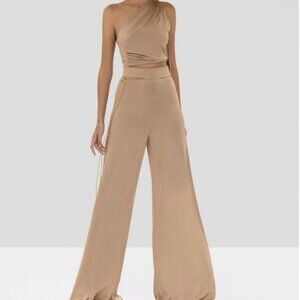 NWT Alexis Camilo High-Rise Wide-Leg Pants Beige Tan Women’s Size Small